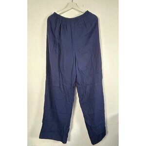 Women's High-Rise Pull On Pants Elastic Waist Lightweight Pocket Blue Size 11/12
